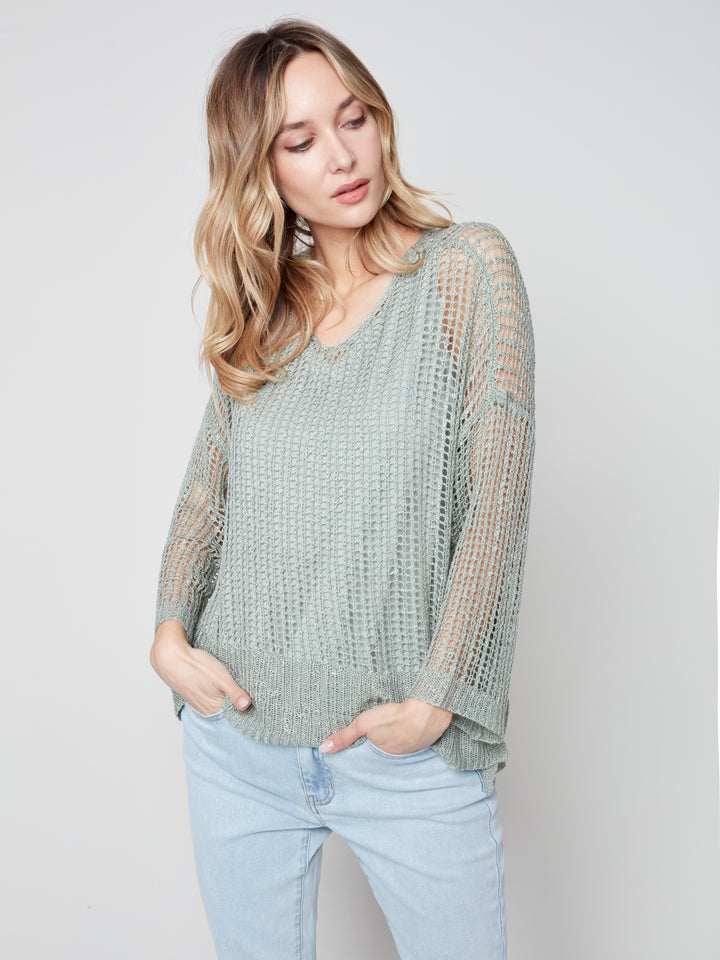 Fishnet Crochet Sweater - C2326