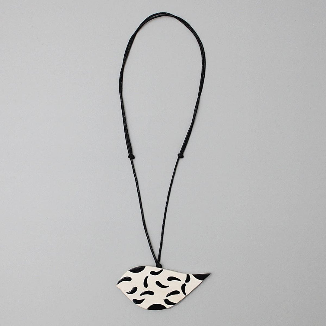 Sylca Designs - Black and White Robin Pendant Necklace