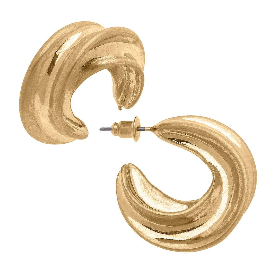 CANVAS Style - Eden Hoop Earrings in Worn Gold