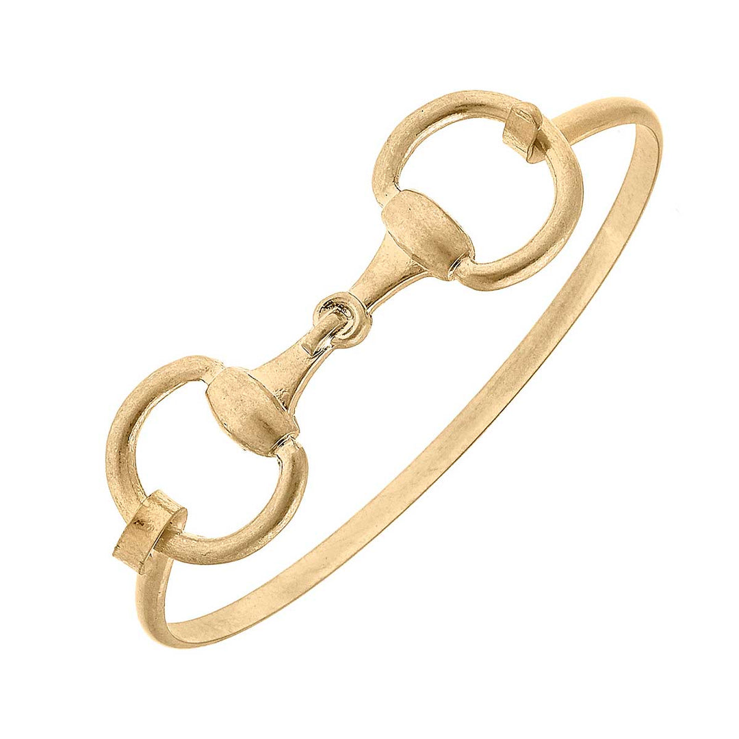 CANVAS Style - Kelsey Horsebit Bangle in Worn Gold