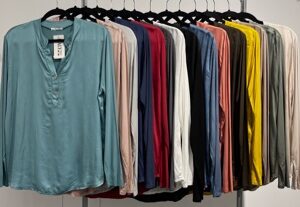 1/2 button down Silk/Viscose shirt- one size - 6455