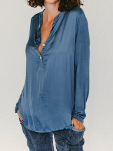 1/2 button down Silk/Viscose shirt- one size - 6455