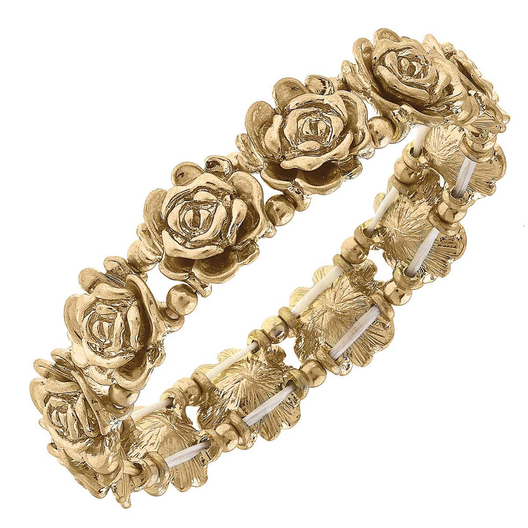 CANVAS Style - Sydney Rose Stretch Bangle in Worn Gold