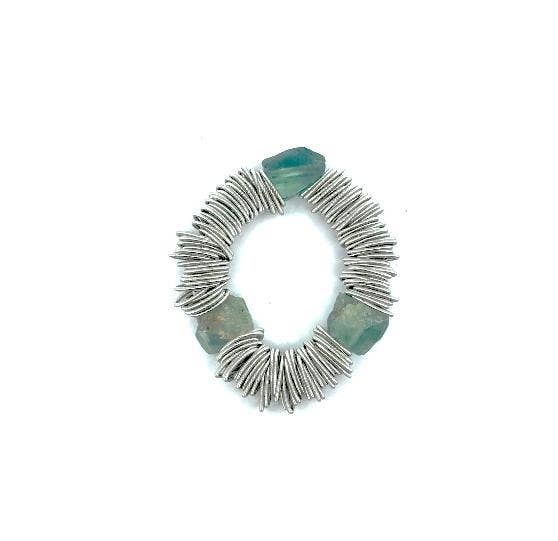 Sea Lily - 1053 - Spring Ring Bracelet with Fluorite Stones