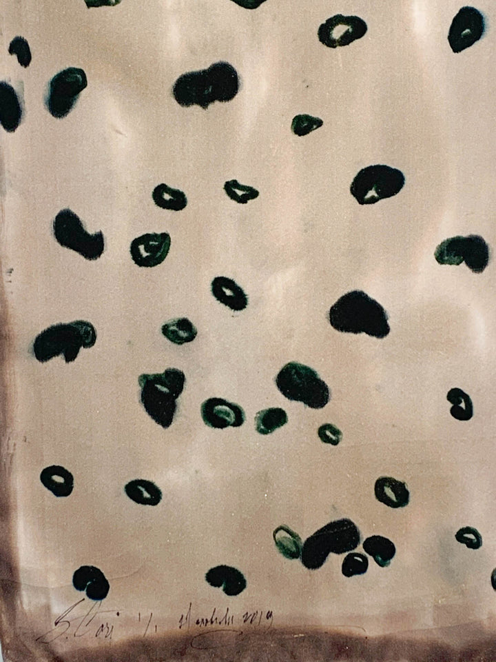 Elegant Cheetah Print in Tan, Black, Cream and Brown Hand Painted 100% Silk Charmeuse Scarf