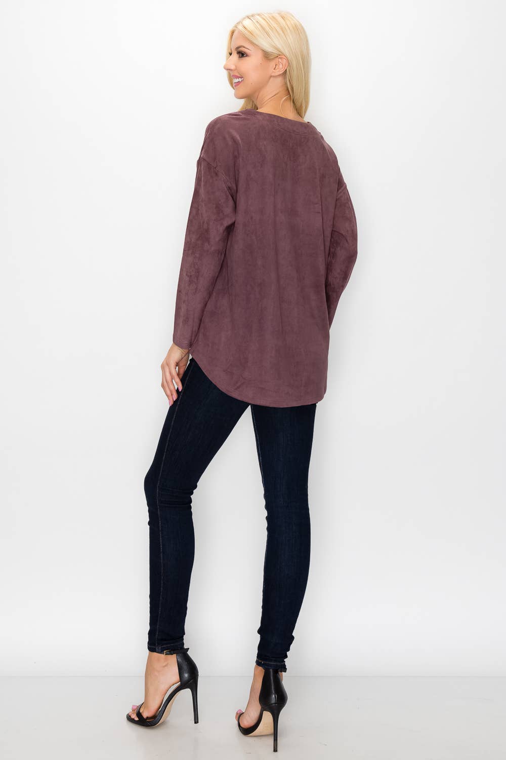 Andrea Suede Top: BERRYWOOD / XL / A5415