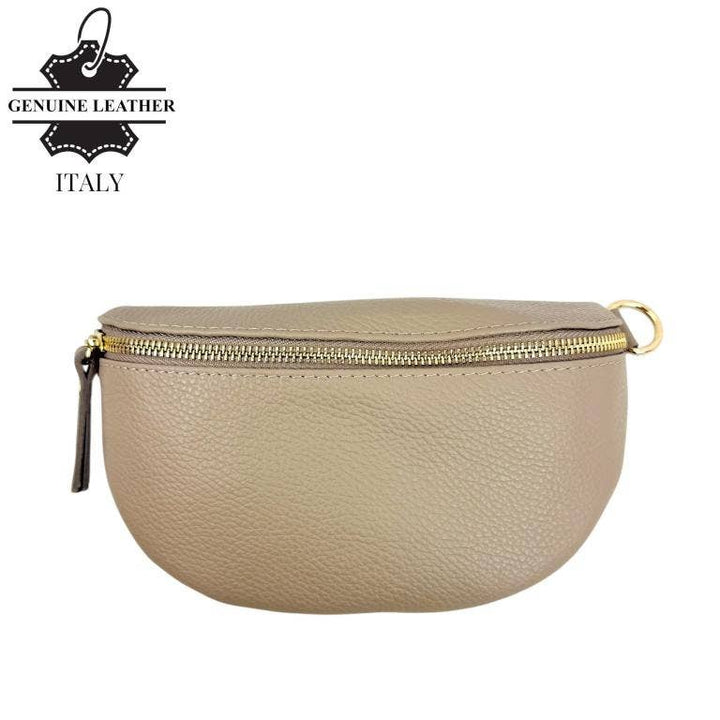 Italian Leather Waist Bag: Orange