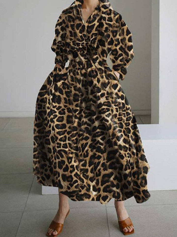 Leopard Print Maxi Dress: LEOPARD / S