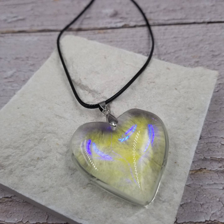 Large Glass Heart  Necklace: Colorful