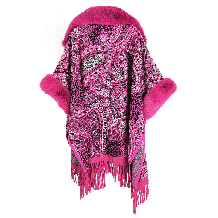 PE361 Paisley print cape: Navy