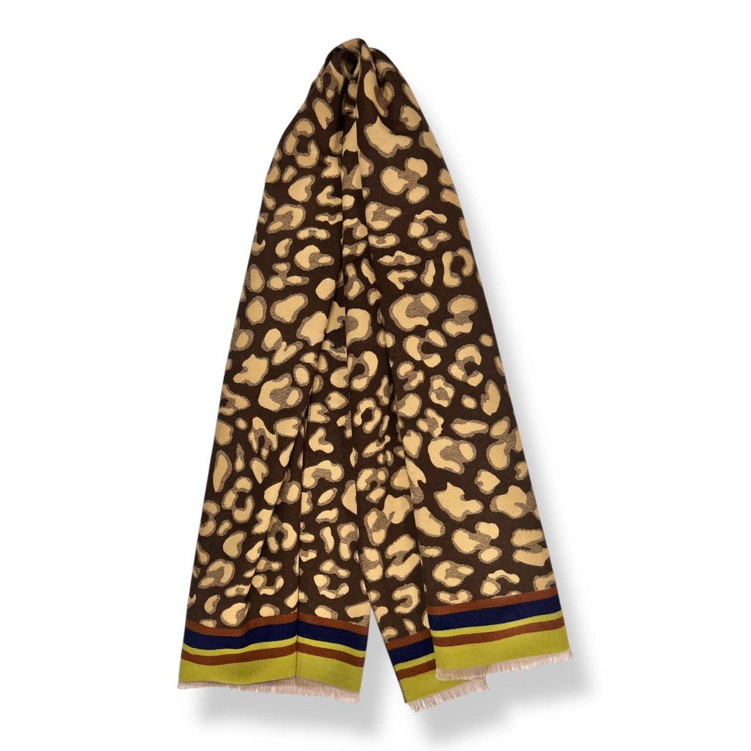 Leopard print cashmere: Teal