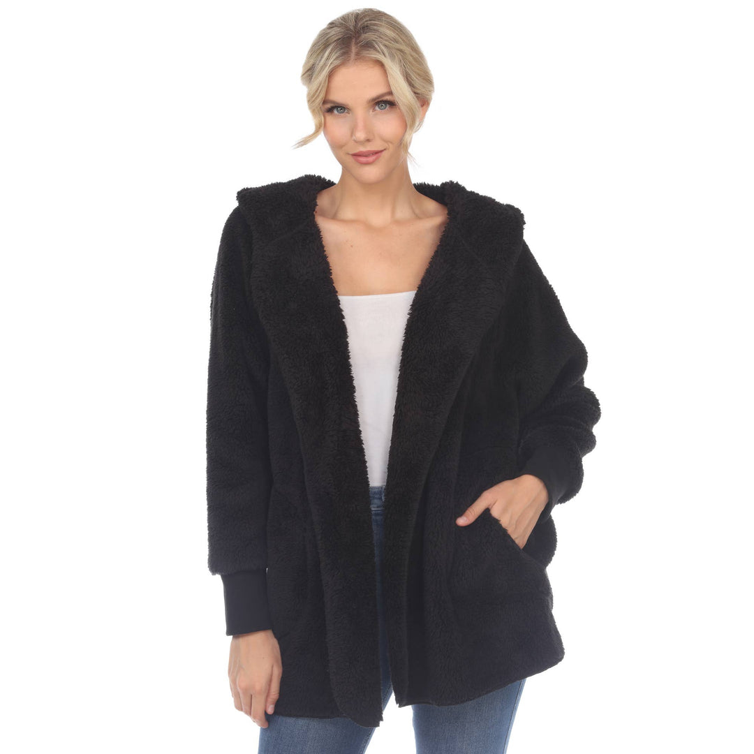 Plush Hooded Cardi: Camel / L/XL