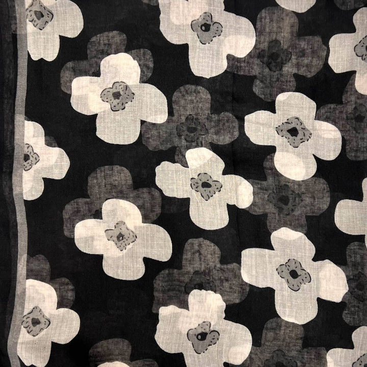 Daisy printed scarf: Navy