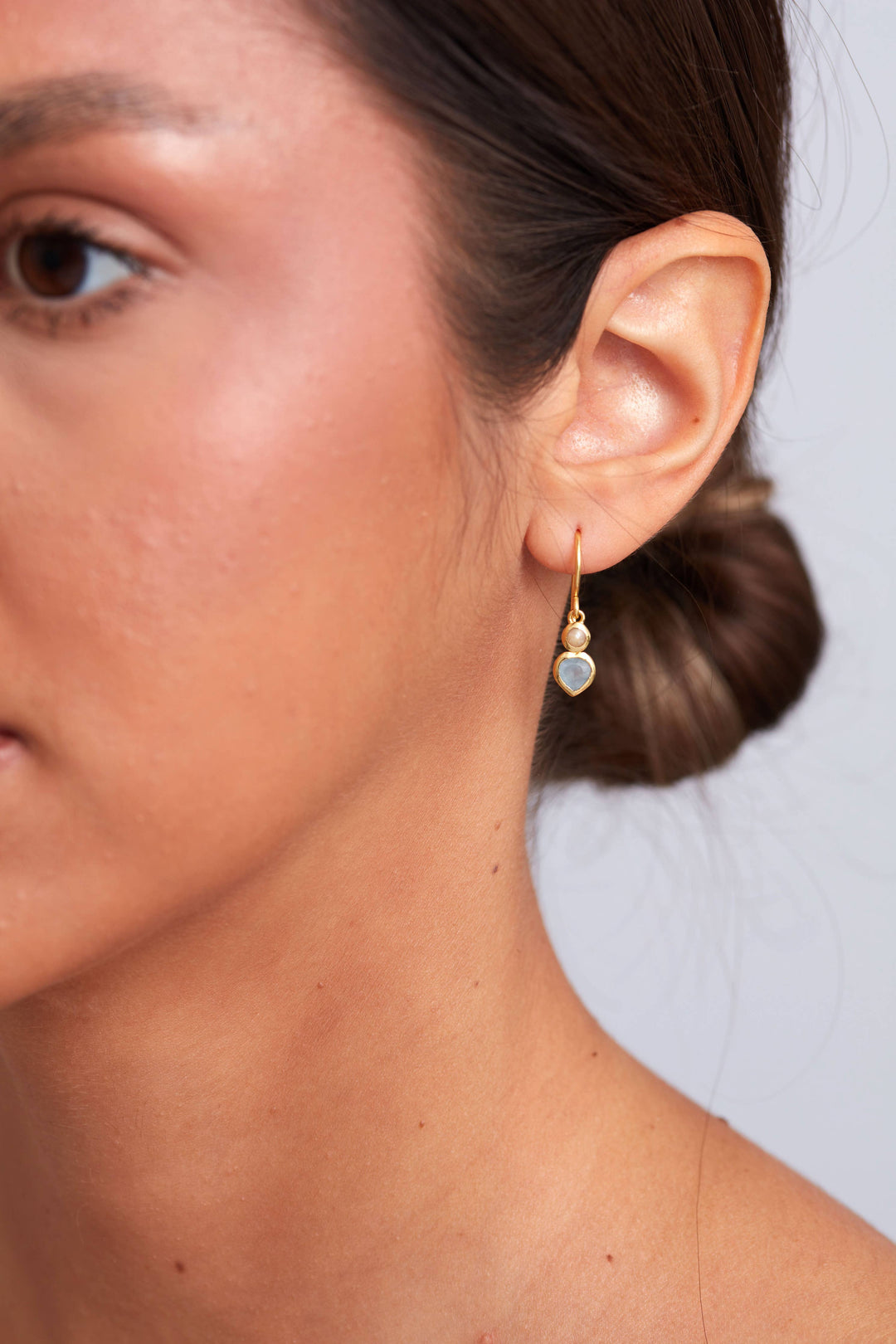 Jazlyn Earring  - Pearl/Aqua Chalcedony