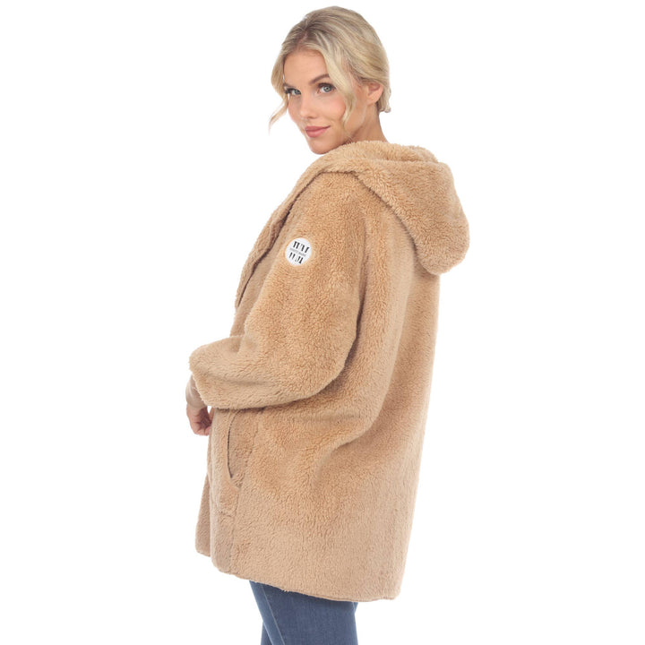 Plush Hooded Cardi: Camel / L/XL