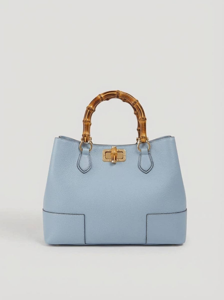 Bamboo Bag in Leather – Made in Italy Moro