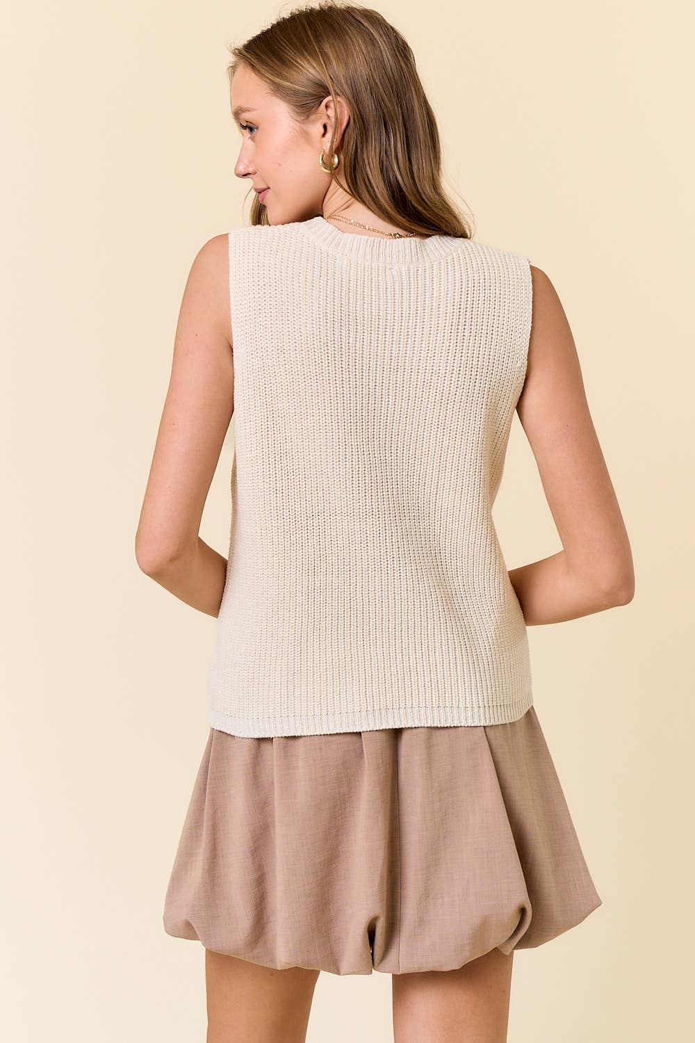 BEACH SWEATER TANK TOP: LT.BLUE / L