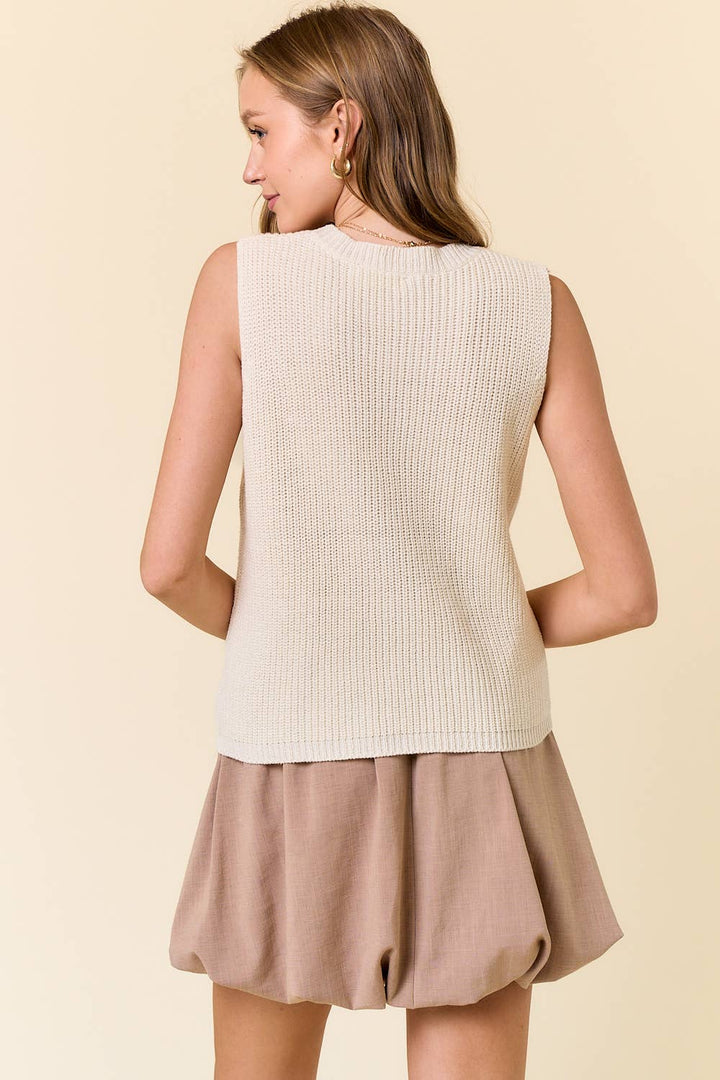 BEACH SWEATER TANK TOP: LT.BLUE / L