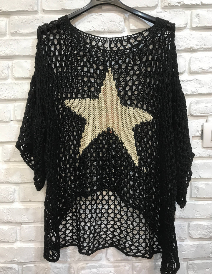 Cotton knit sweater star 100% cotton: Jeans