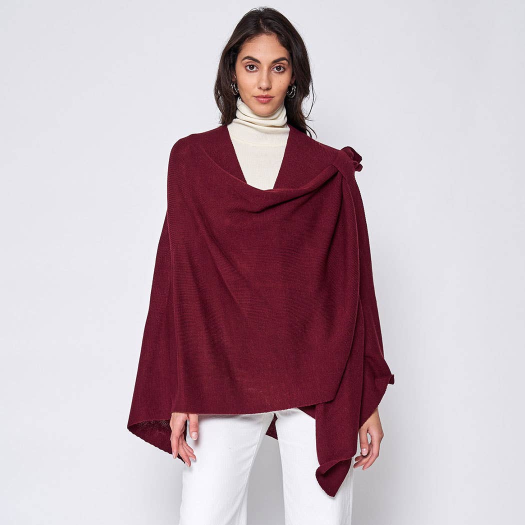 Ruana with Shoulder Strap: GRY