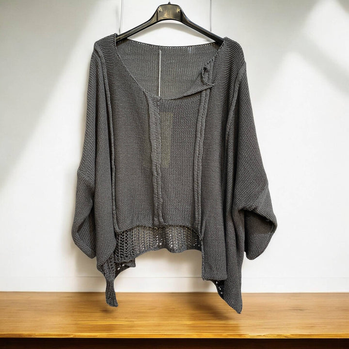 61113 100% COTTON SWEATER: Beige