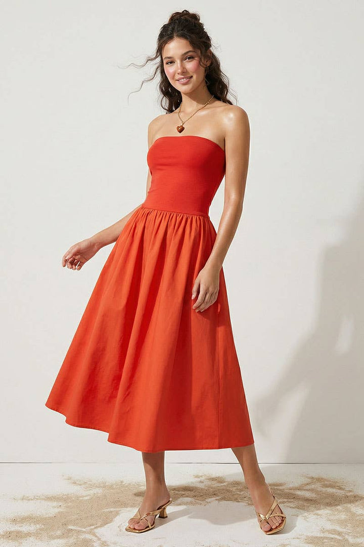 Strapless Maxi Dress: Black / L
