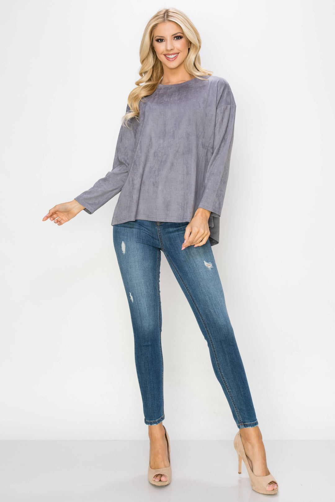 Adi Stretch Suede Top: BLACK / XS / A5418
