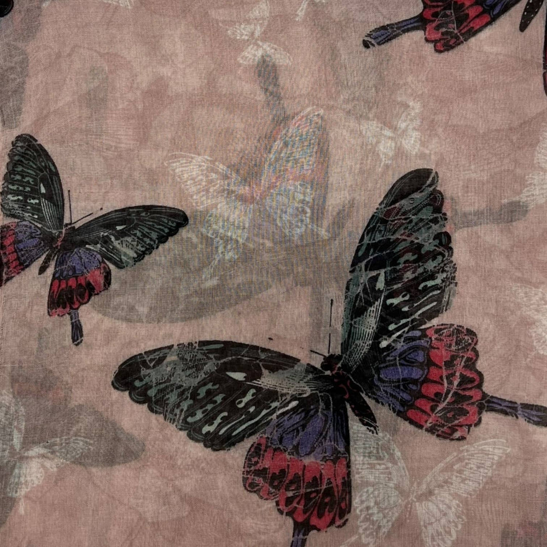 Butterfly print scarf: Grey