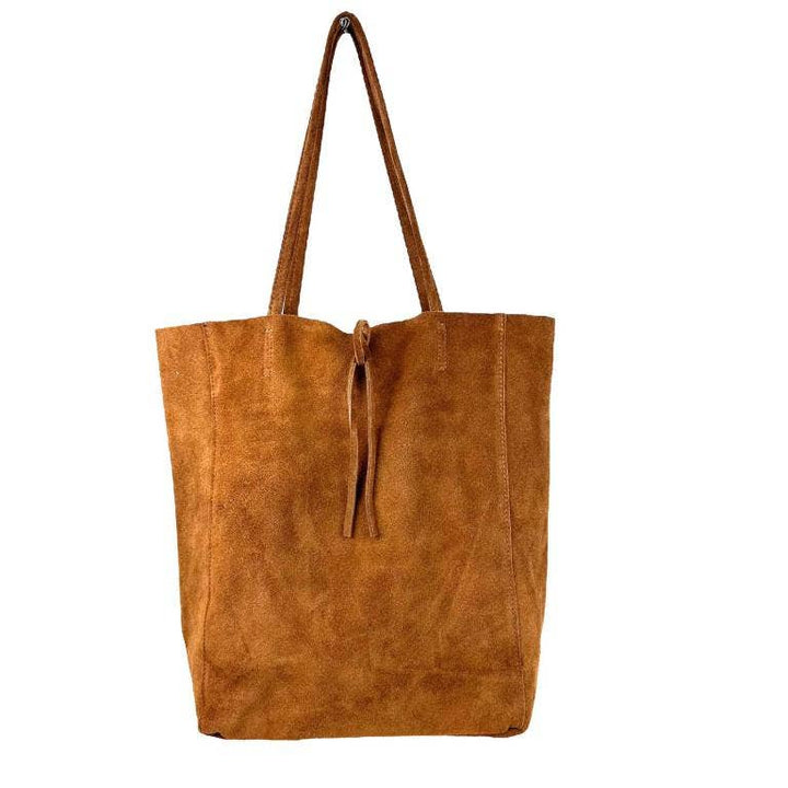 Italian Leather Bag Suede: Brown