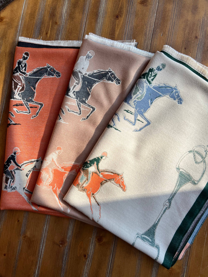 Equipage - Fox Hunter Jumper English Side Saddle Equestrian Horse Scarf: Orange