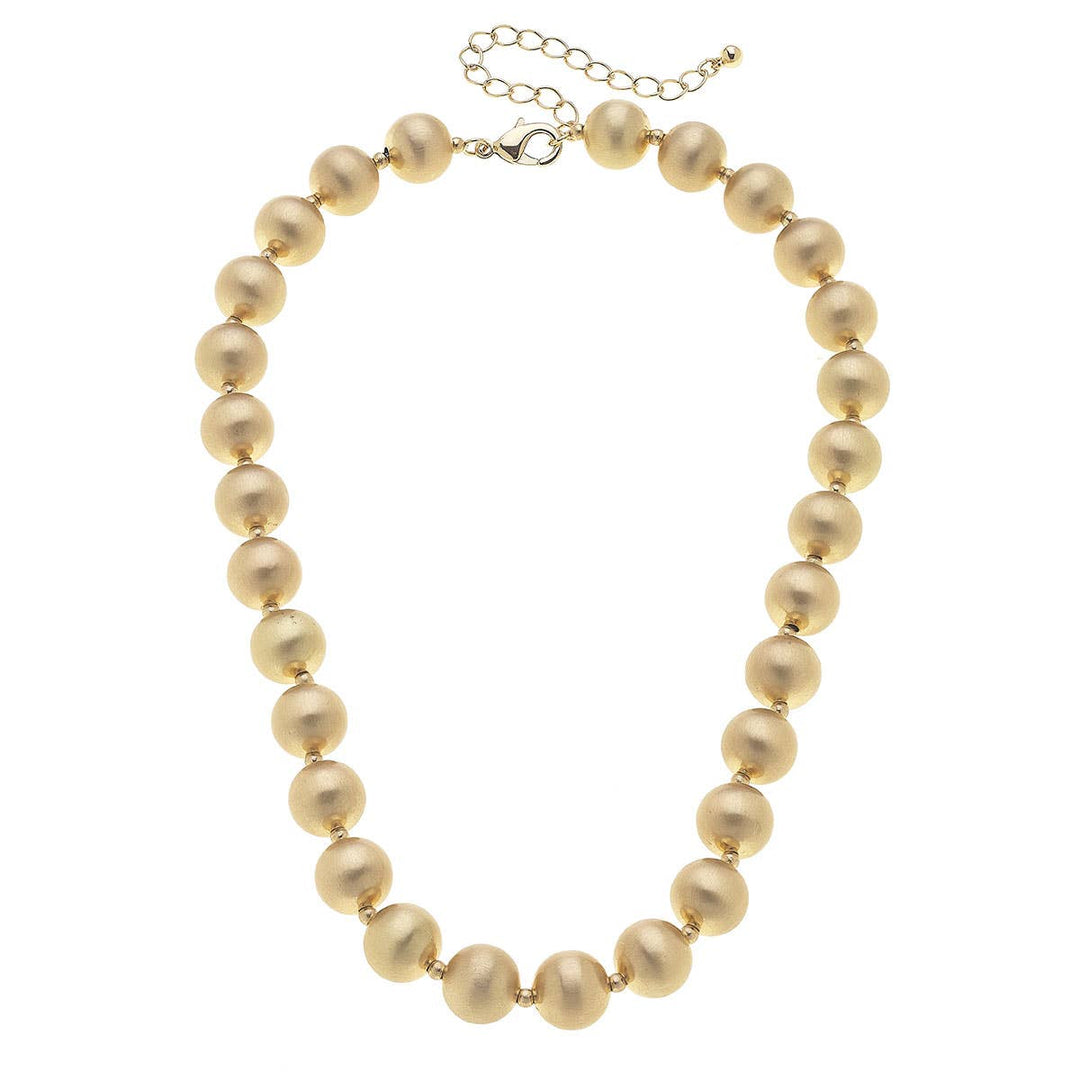 Phoebe Ball Bead Necklace: Satin Silver