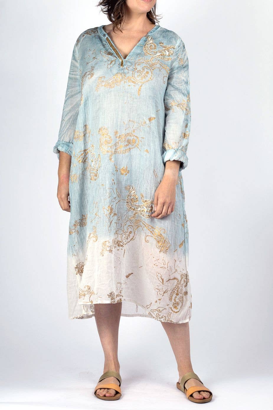 Samira Kaftan Dress Lt. Blue: M/L / LT Blue