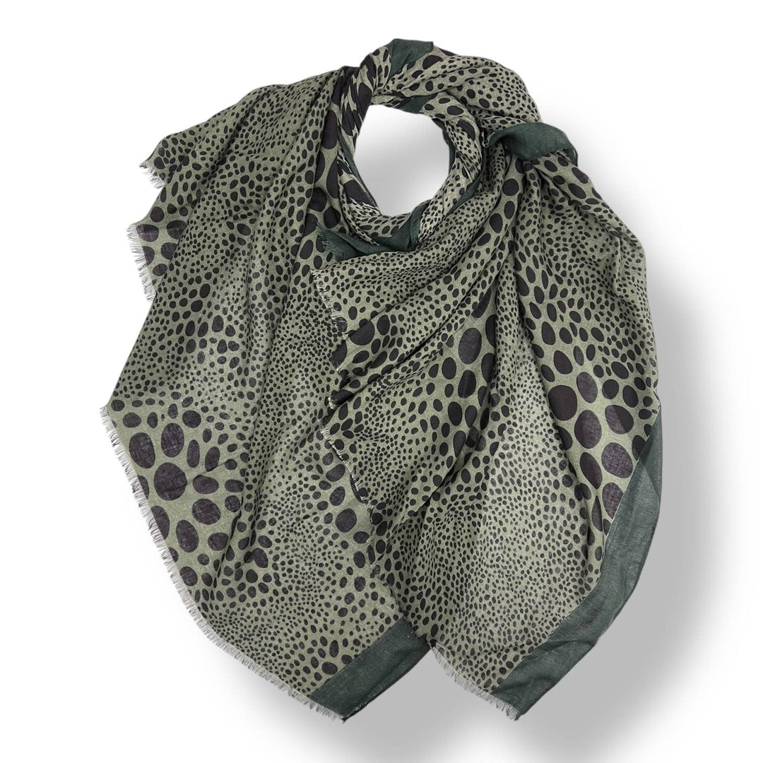 Leopard dots print scarf : Mocca