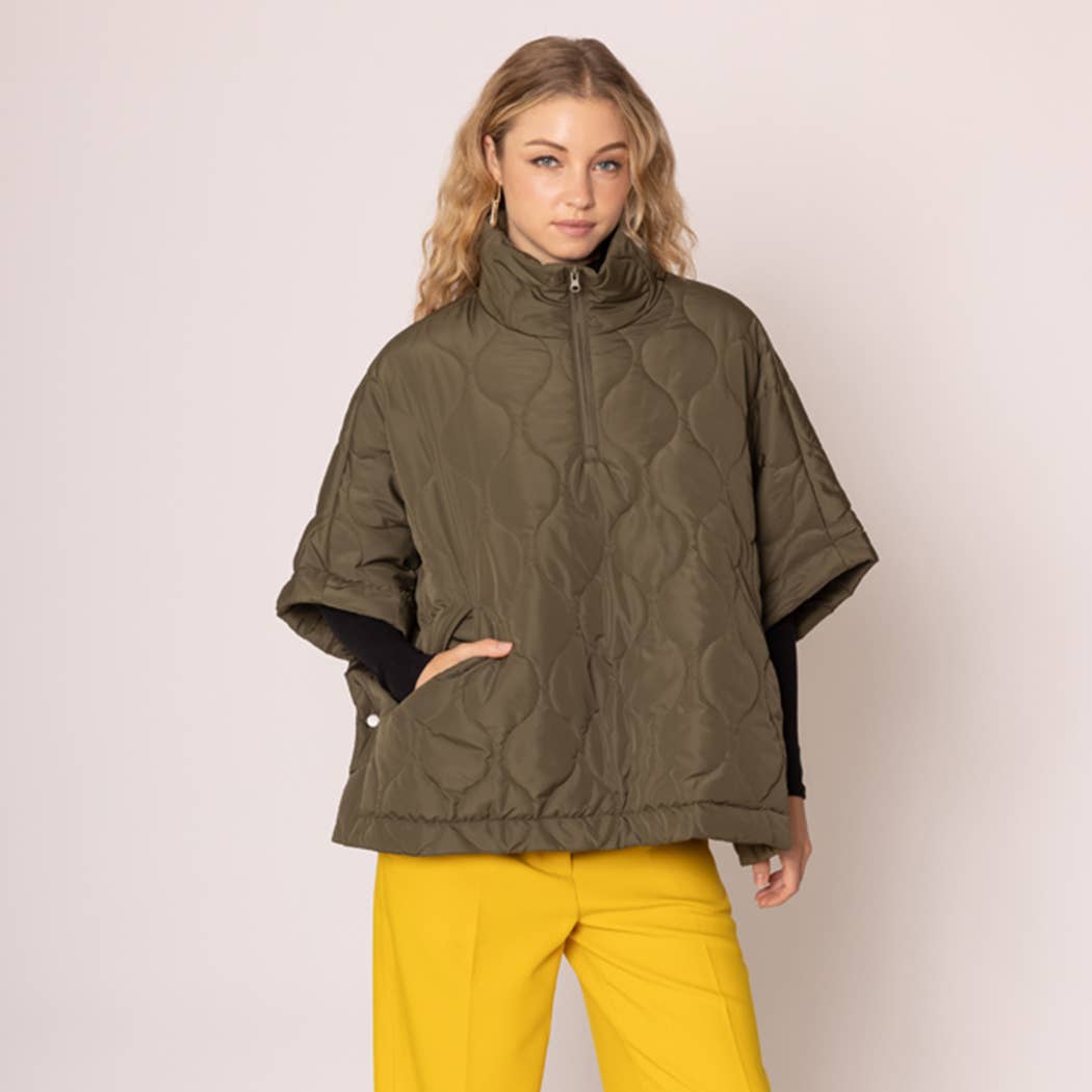 Quilted Cape Poncho Jacket : BGE / O/S