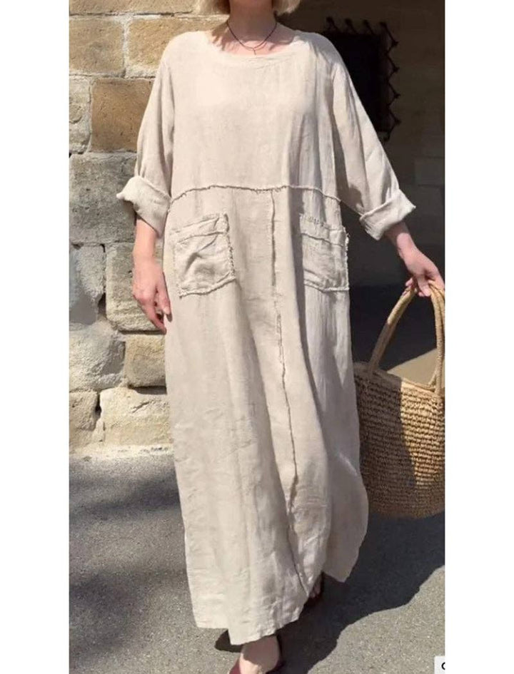 Pocket Maxi Dress: RED / S