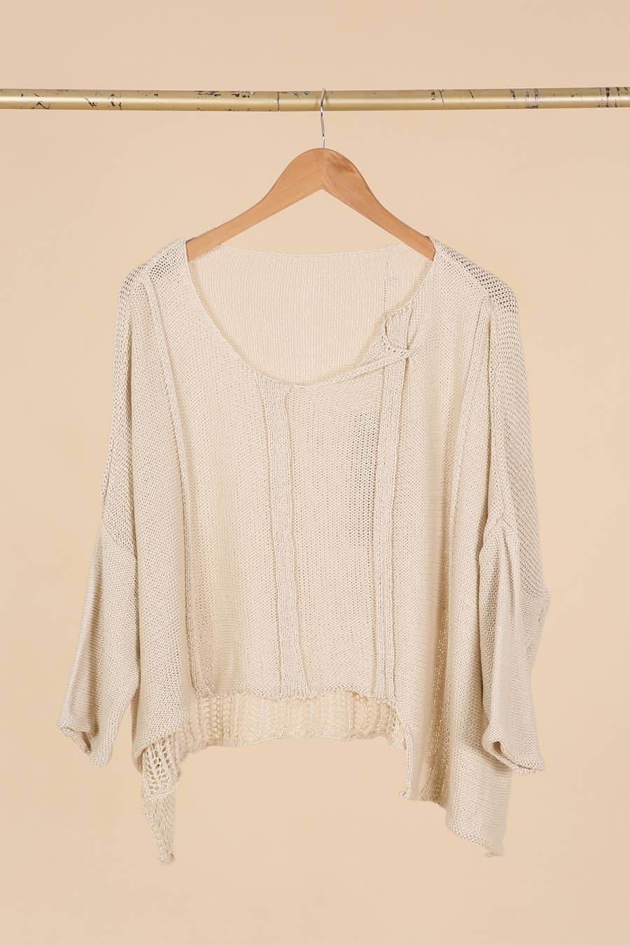 61113 100% COTTON SWEATER: White