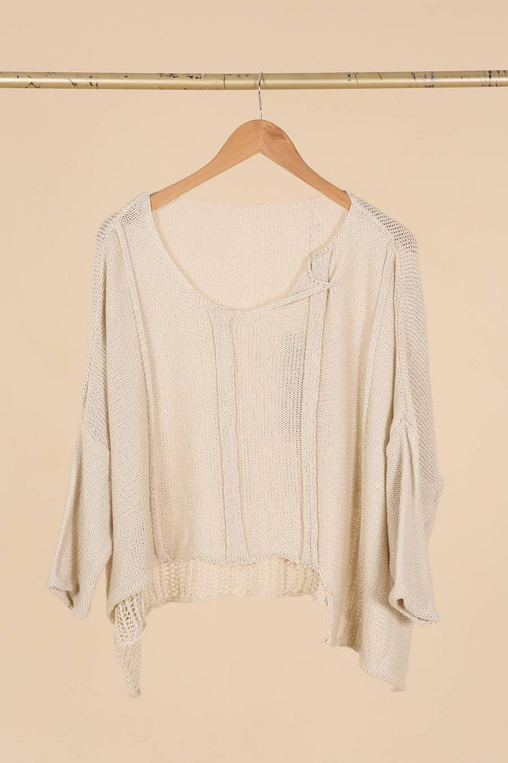 61113 100% COTTON SWEATER: White