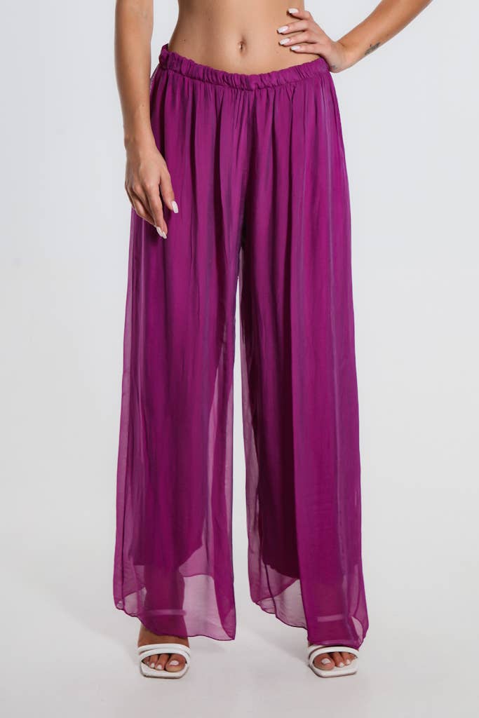 Roxy Silk Straight Leg Pant Orchid