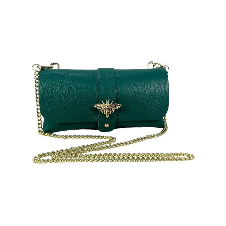 Grain Leather Bag with Dragonfly Clasp: Bordeaux