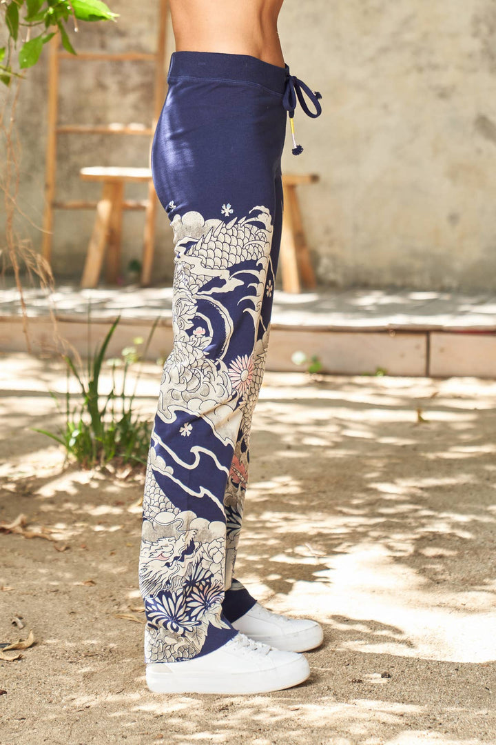 Dragon Print  Pant Navy / M