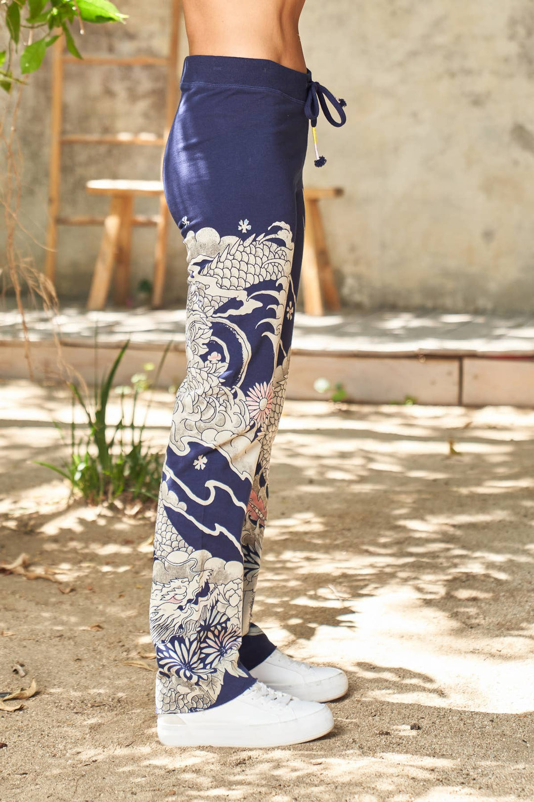 Dragon Print Pant: Navy / XL