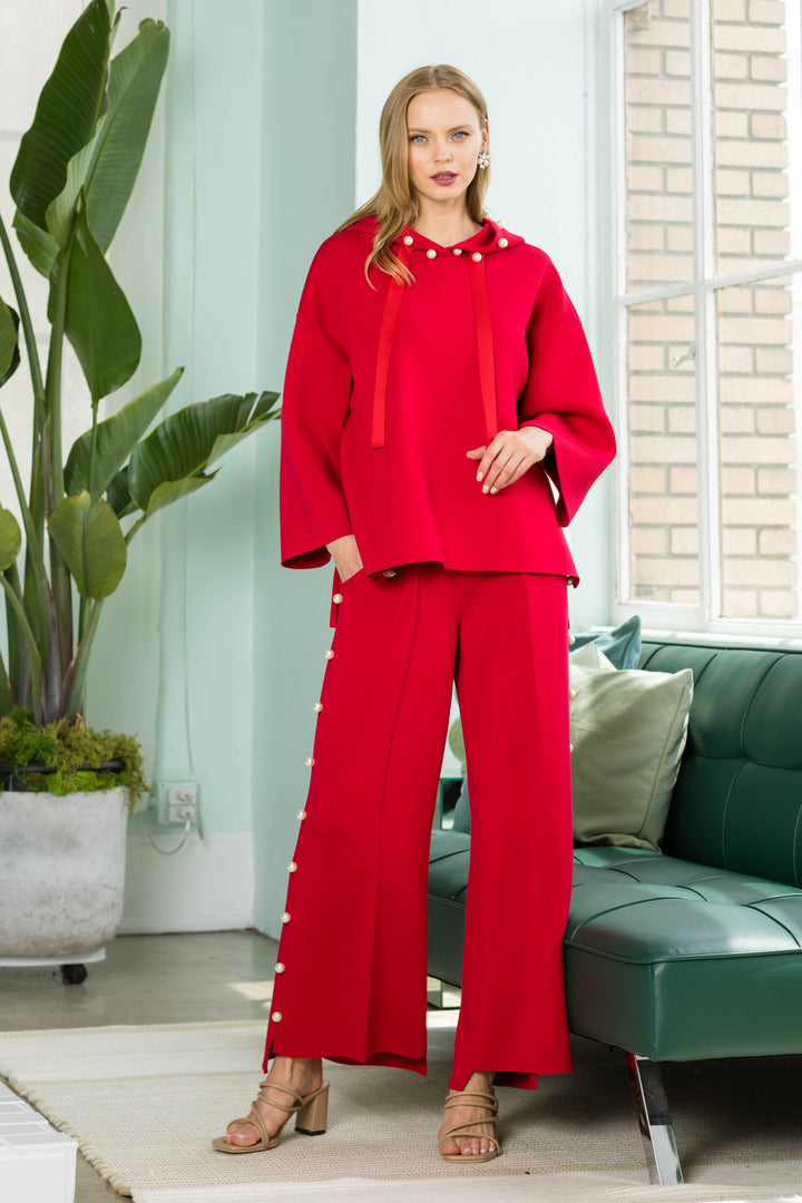 Farrah French Scuba Pant: White / M