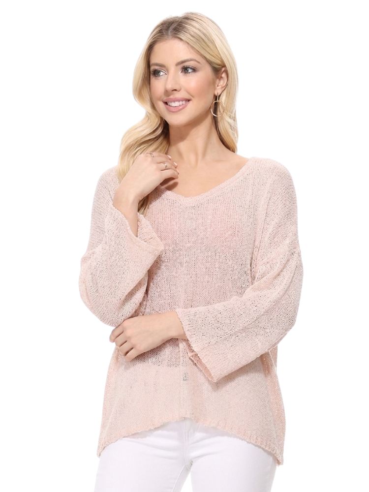 V-Nk Knit Top MK3662: BLACK / M