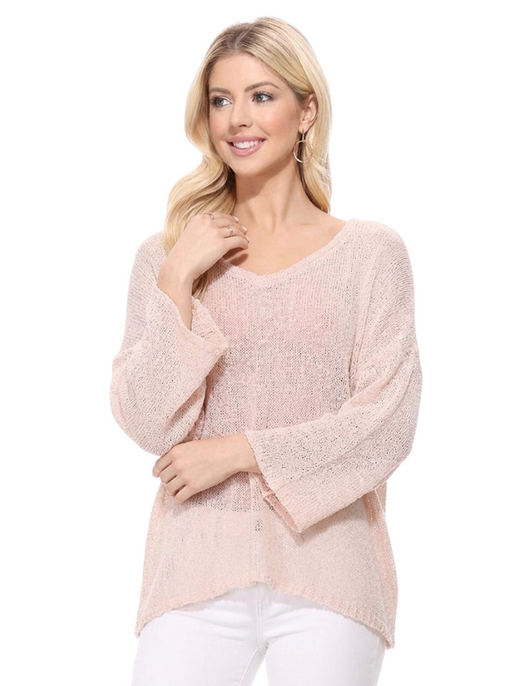 V-Nk Knit Top MK3662: BLACK / S