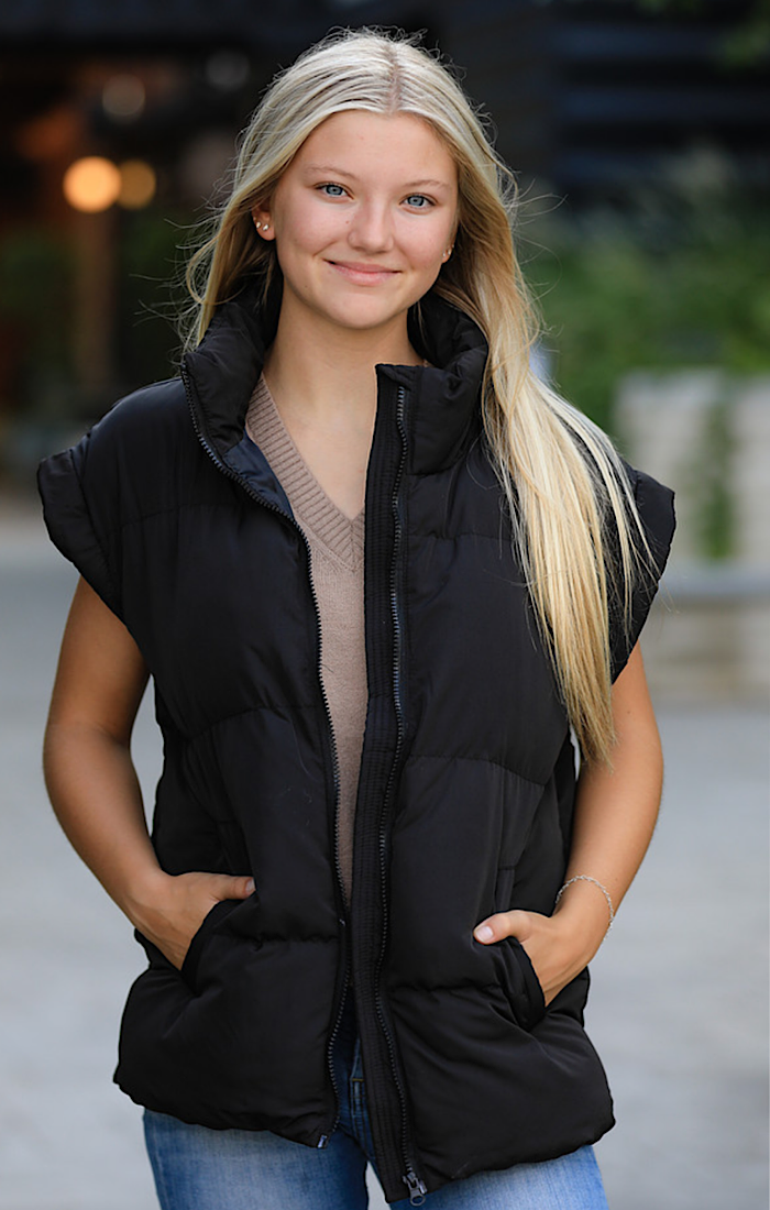 Puffer vest: Black / L