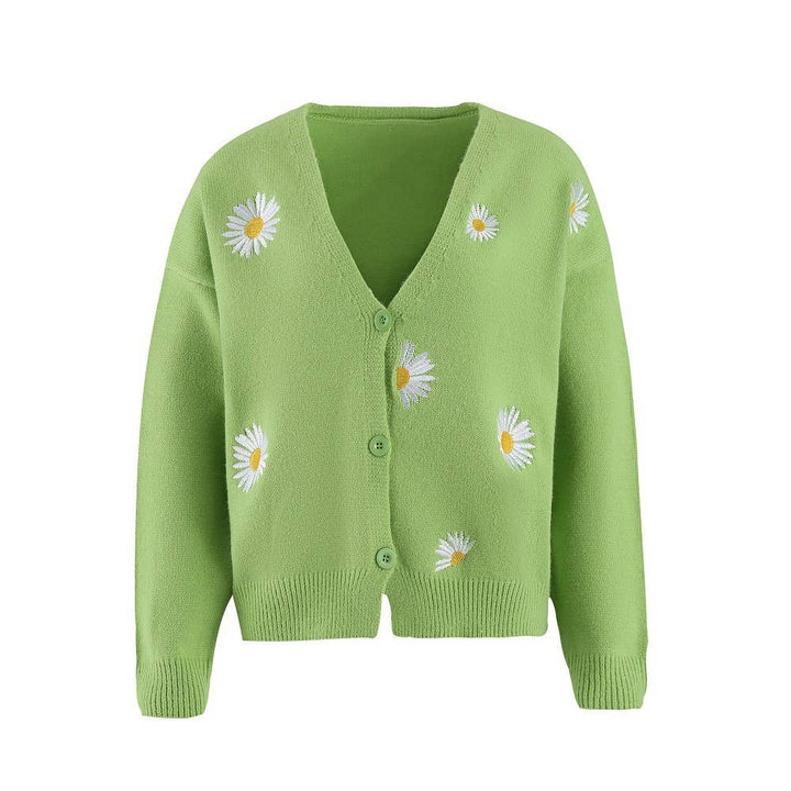 Daisy V-neck Cardigans: Black / M