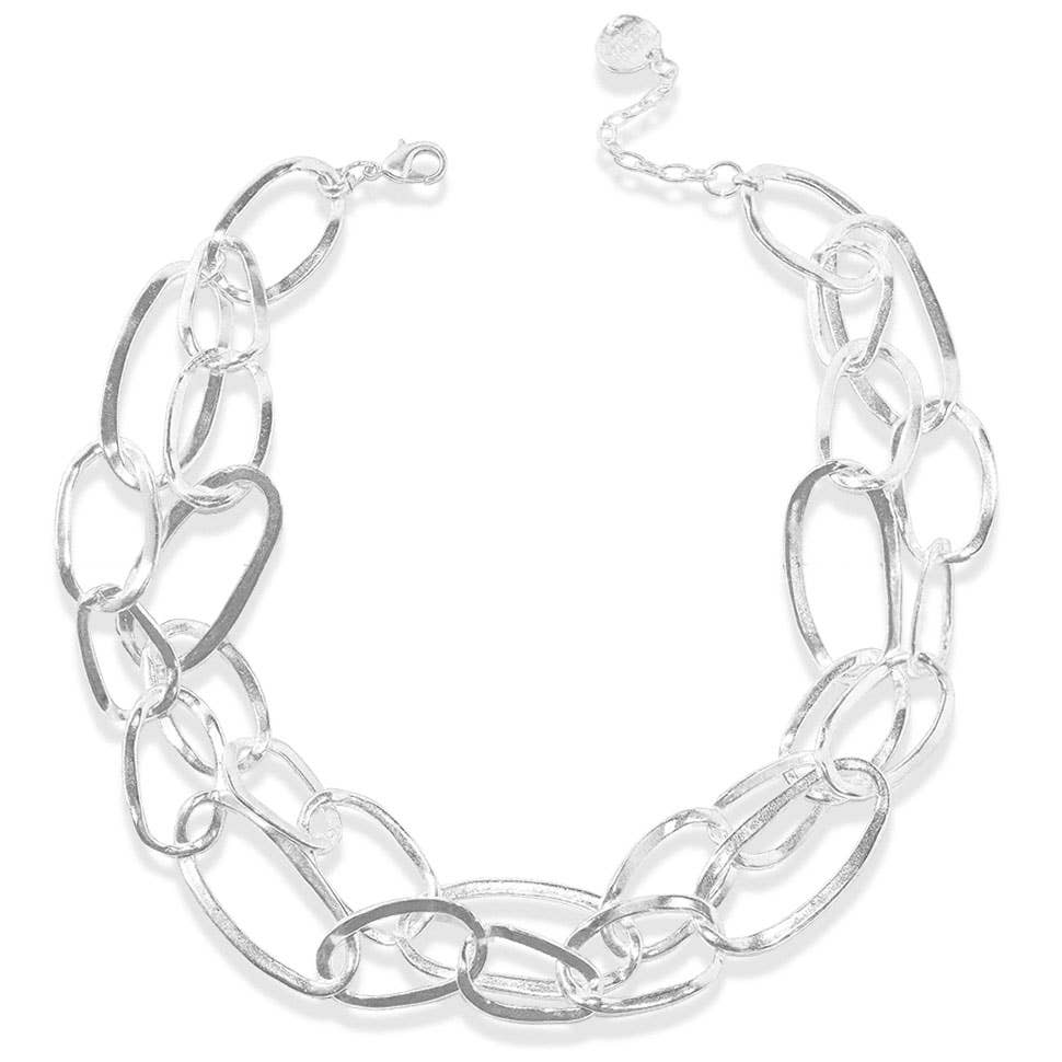 Organic link layered necklace: Yellow Gold