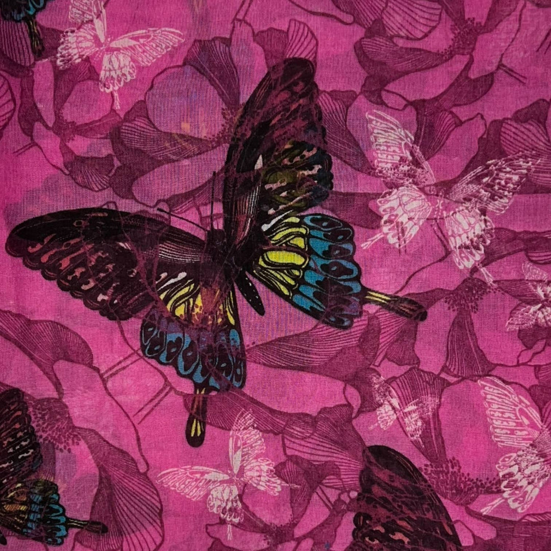 Butterfly print scarf: Baby Pink