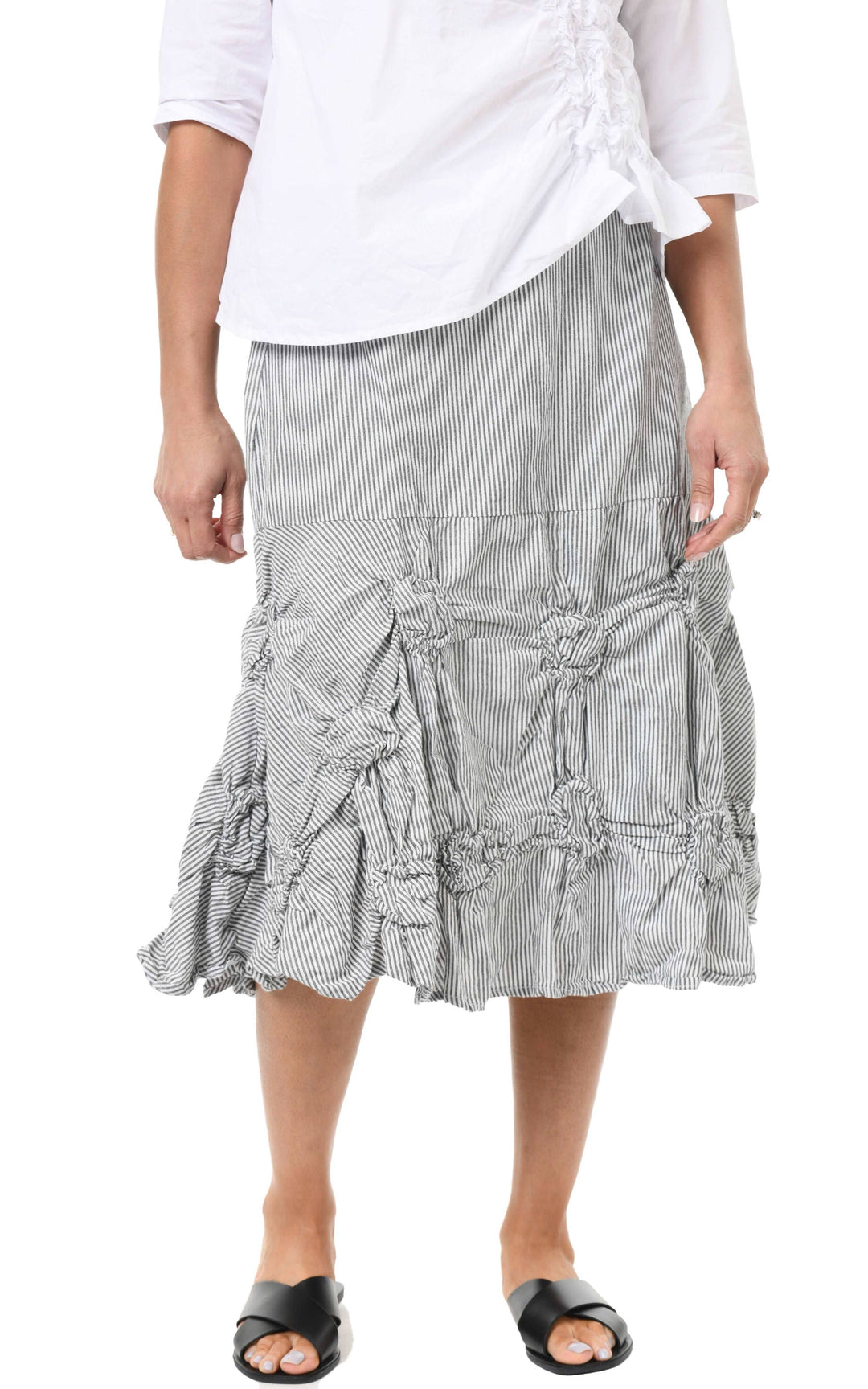 Tulip Clothing - CV378 Millie Skirt in Ticking Stripe*: M