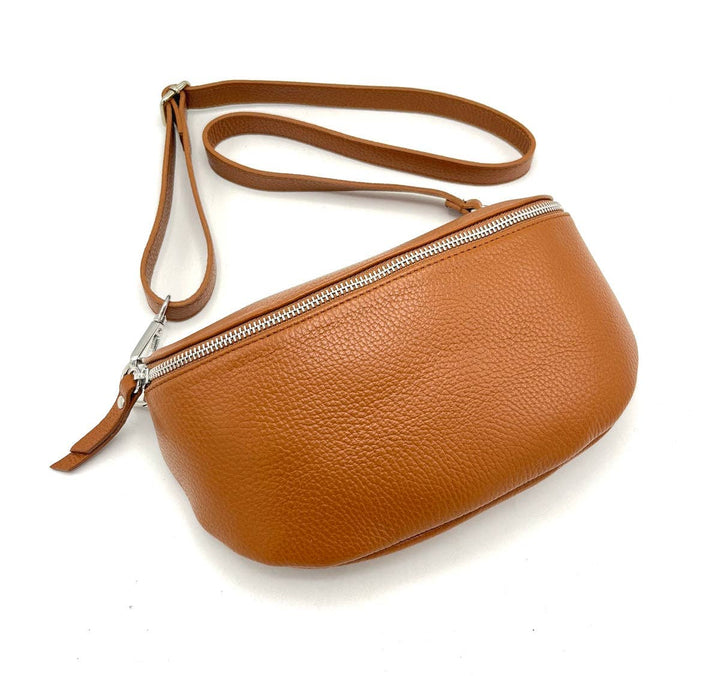 Leather Waist Bag, Made in Italy: 112466: Orange